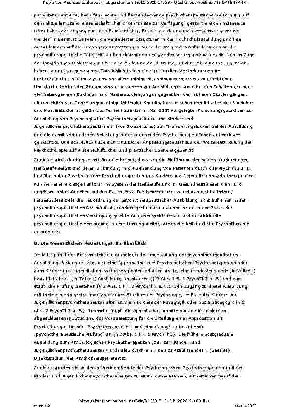 Vorschauseite 2: Das neue Psychotherapeutengesetz