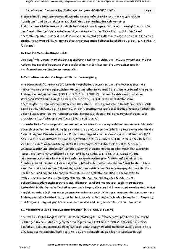 Vorschauseite 6: Das neue Psychotherapeutengesetz