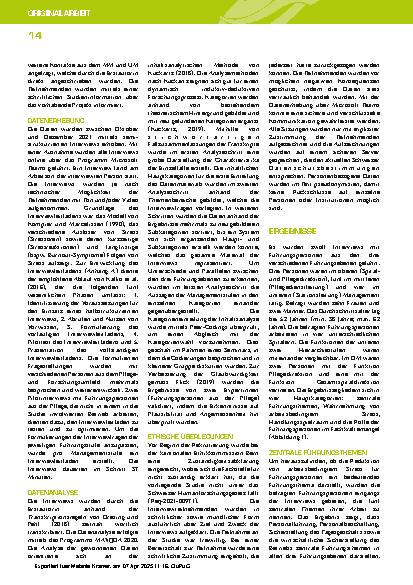 Vorschauseite 3: Arbeitsbedingter Stress in der Pflege aus der Sicht von Führungspersonen – eine qualitative Inhaltsanalyse