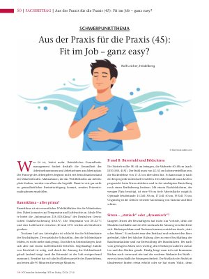 Vorschauseite 1: Aus der Praxis für die Praxis (45): Fit im Job – ganz easy?