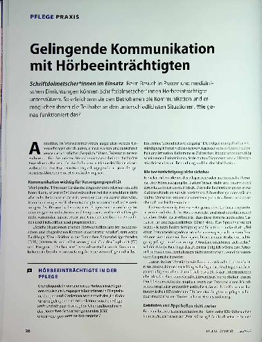 Vorschauseite 1: Gelingende Kommunikation mit Hörbeeinträchtigten