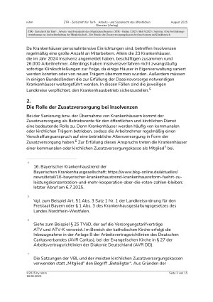 Vorschauseite 3: Die Fortführungsvereinbarung zur Aufrechterhaltung der Mitgliedschaft – Die Brücke der Zusatzversorgungskassen bei Insolvenzen im Klinikbereich