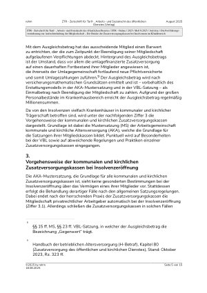 Vorschauseite 5: Die Fortführungsvereinbarung zur Aufrechterhaltung der Mitgliedschaft – Die Brücke der Zusatzversorgungskassen bei Insolvenzen im Klinikbereich
