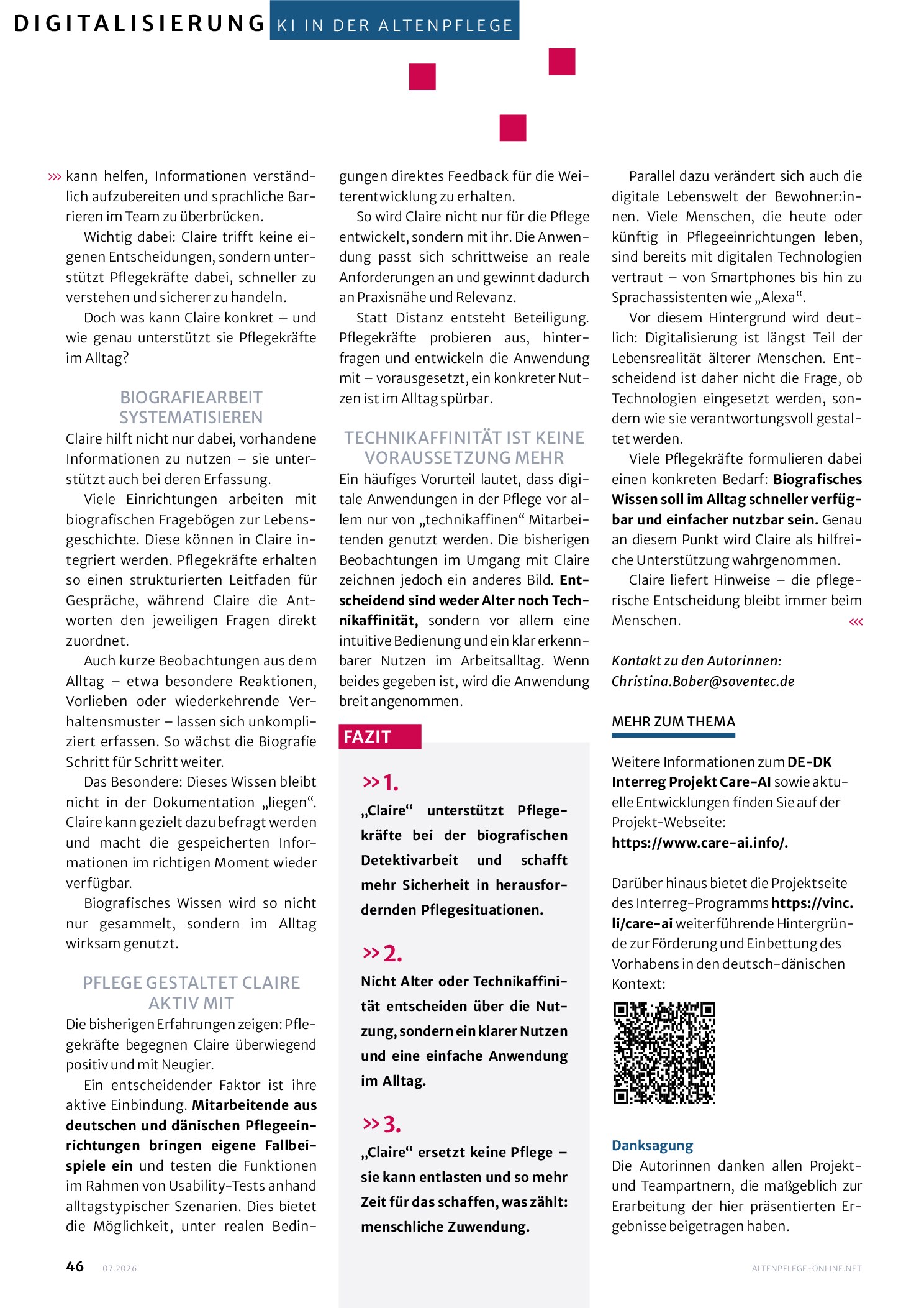 Vorschauseite 3: Claire – eine Detektivin für die Pflege