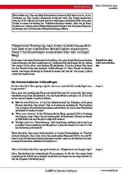 Vorschauseite 3: Beraterbrief Pflege Heft 14-2025