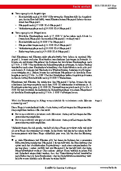 Vorschauseite 4: Beraterbrief Pflege Heft 14-2025