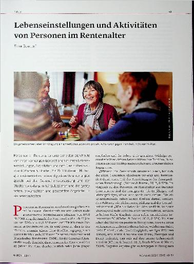 Vorschauseite 1: Lebenseinstellungen und Aktivitäten von Personen im Rentenalter