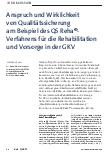 Vorschauseite 1: Anspruch und Wirklichkeit von Qualitätssicherung am Beispiel des QS Reha®-Verfahrens für die Rehabilitation und Vorsorge in der GKV