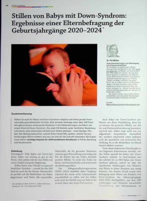 Vorschauseite 1: Stillen von Babys mit Down-Syndrom: Ergebnisse einer Elternbefragung der Geburtsjahrgänge 2020-2024*