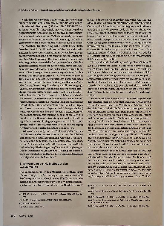 Vorschauseite 5: Verstoß gegen das Lebenszeitprinzip bei politischen Beamten