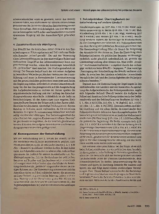 Vorschauseite 6: Verstoß gegen das Lebenszeitprinzip bei politischen Beamten