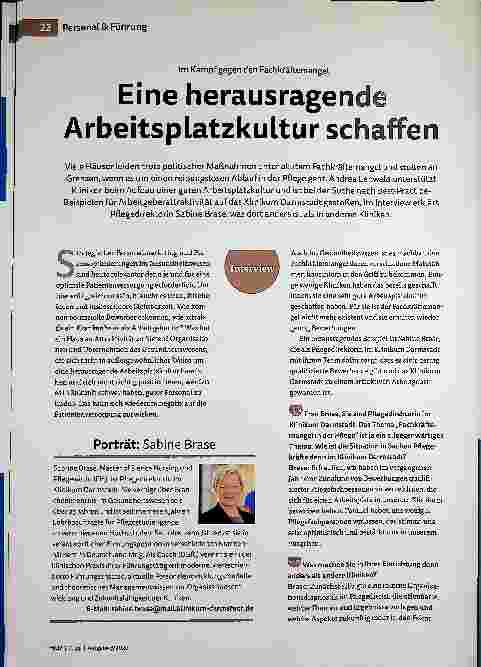 Vorschauseite 1: Im Kampf gegen den Fachkräftemangel eine herausragende Arbeitsplatzkultur schaffen.