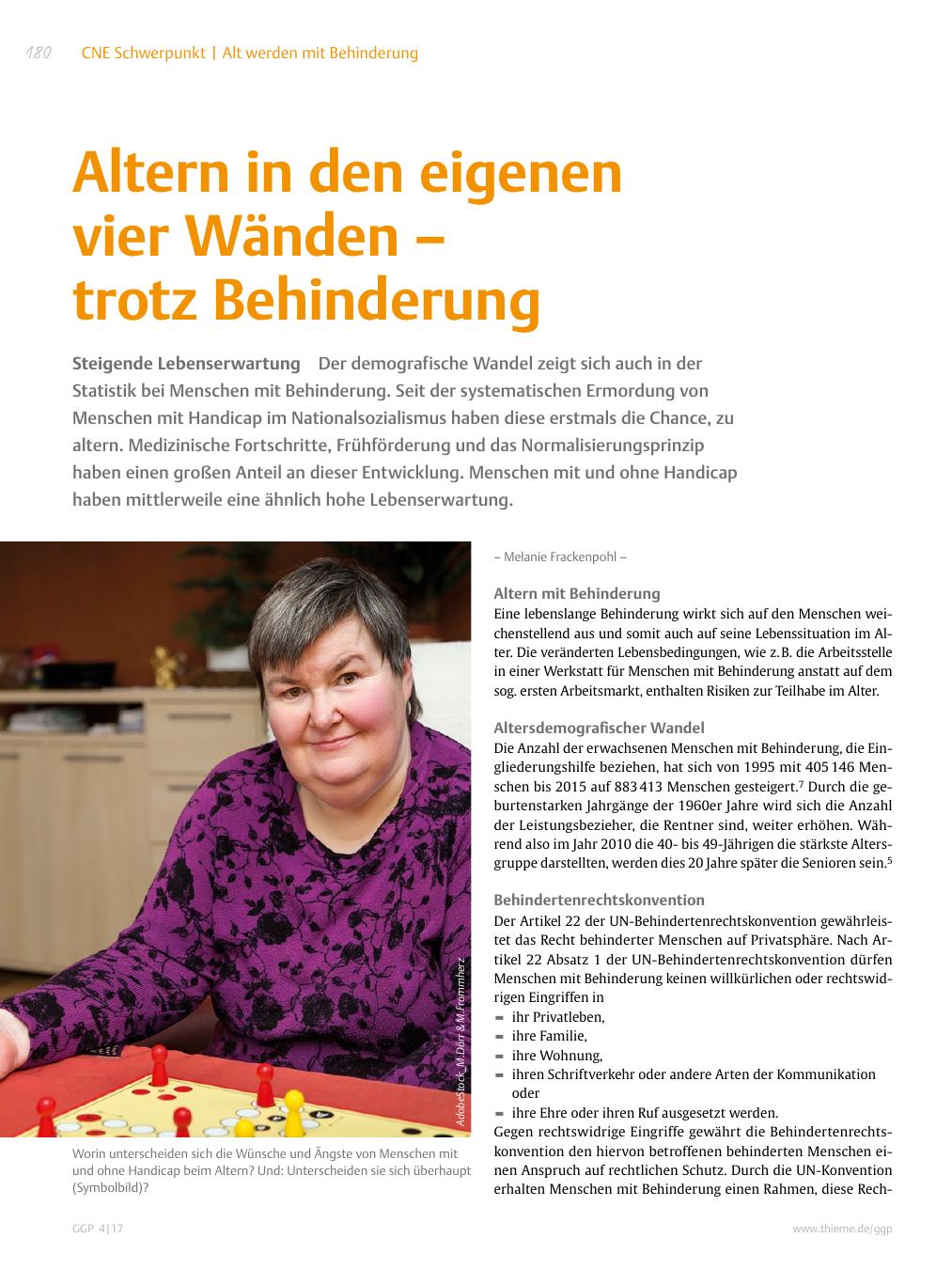 Vorschauseite 1: Altern in den eigenen vier Wänden – trotz Behinderung
