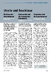 Vorschauseite 1: Urteile und Beschlüsse