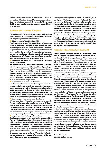 Vorschauseite 2: Reha-Innovationen Das Median Group Lab
