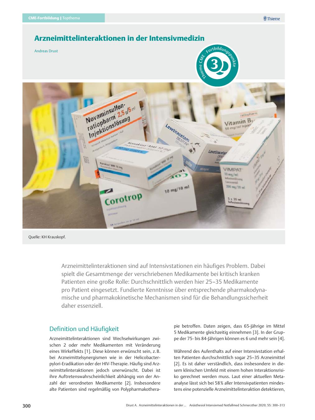 Vorschauseite 1: Arzneimittelinteraktionen in der Intensivmedizin