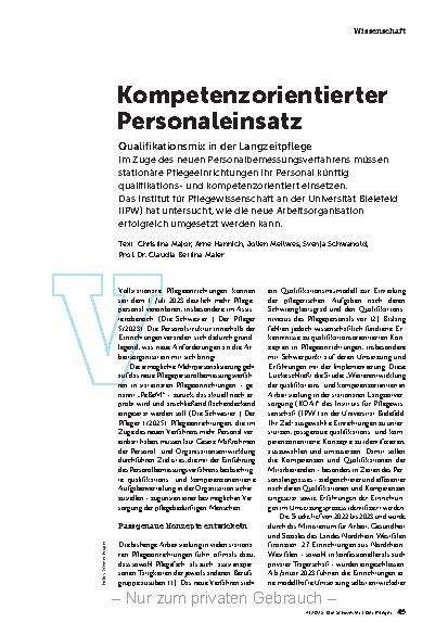 Vorschauseite 2: Kompetenzorientierter Personaleinsatz