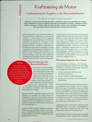 Vorschauseite 1: Krafttraining als Motor Leitlinienbasiertes Vorgehen in der Neurorehabilitation