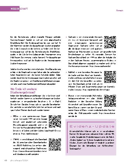 Vorschauseite 3: Therapieplanung in der Blankoverordnung: Evidenzbasiertes Arbeiten mithilfe von Leitlinien und Studien