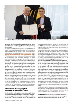 Vorschauseite 3: Auszeichnung für »Irrsinnig Menschlich e. V. «-Mitgründerin Dr. Manuela Richter-Werling