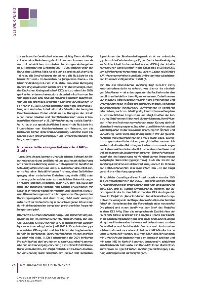 Vorschauseite 2: Berufsbezogene Beratung bei jungen Krebsüberlebenden