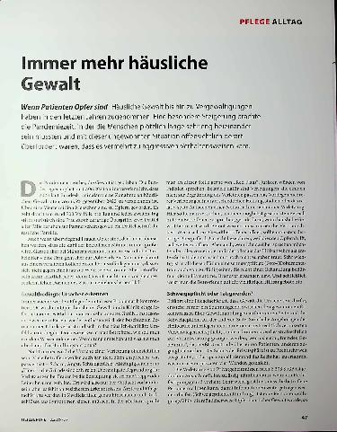 Vorschauseite 1: Immer mehr häusliche Gewalt