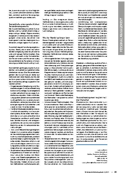Vorschauseite 2: Ökonomie mit Herz Warum menschliches Personalmanagement Krankenhäuser retten kann