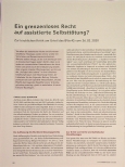 Vorschauseite 1: Ein grenzenloses Recht auf assistierte Selbsttötung?