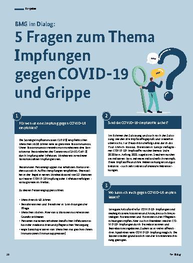 Vorschauseite 1: 5 Fragen zum Thema Impfungen gegen COVID-19 und Grippe