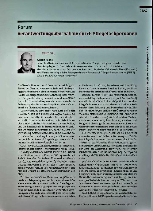 Vorschauseite 1: Verantwortungsübernahme durch Pflegefachpersonen