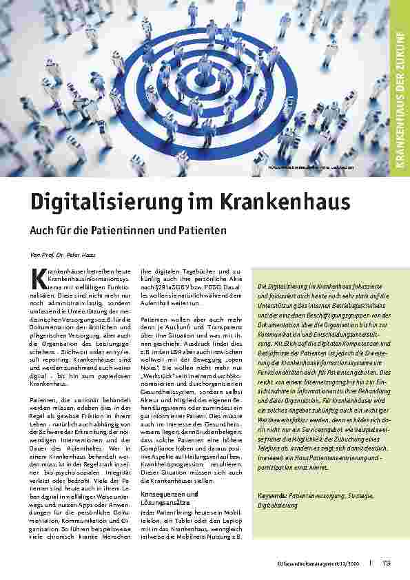 Vorschauseite 1: Digitalisierung im Krankenhaus - Auch für die Patientinnen und Patienten