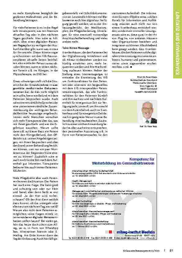 Vorschauseite 3: Digitalisierung im Krankenhaus - Auch für die Patientinnen und Patienten