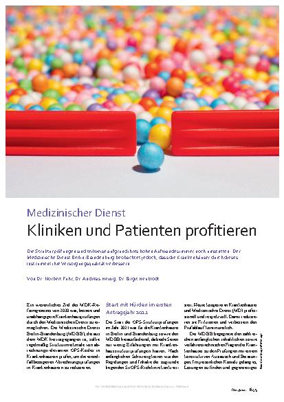 Vorschauseite 1: Medizinischer Dienst: Kliniken und Patienten profitieren.