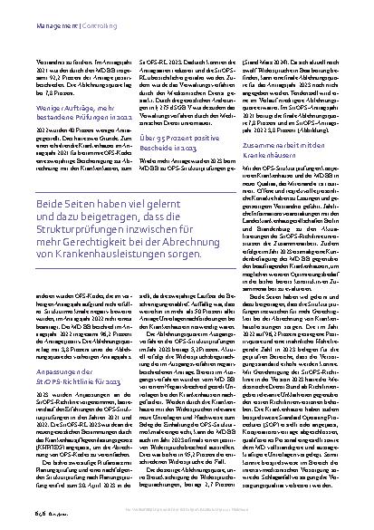 Vorschauseite 2: Medizinischer Dienst: Kliniken und Patienten profitieren.