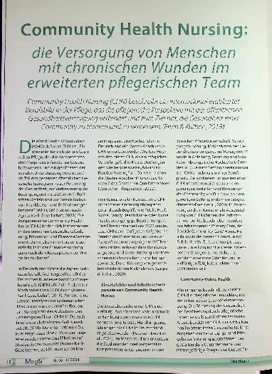 Vorschauseite 1: Community Health Nursing: die Versorgung von Menschen mit chronischen Wunden im erweiterten pflegerischen Team