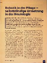Vorschauseite 1: Robotik in der Pflege - selbstständige Umsetzung in der Neurologie