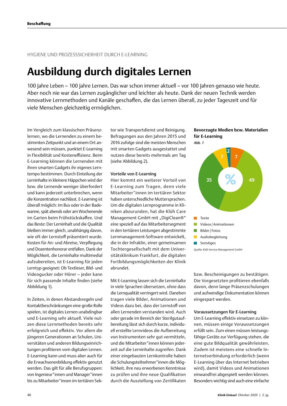 Vorschauseite 1: Hygiene und Prozesssicherheit durch E-Learning: Ausbildung durch digitales Lernen