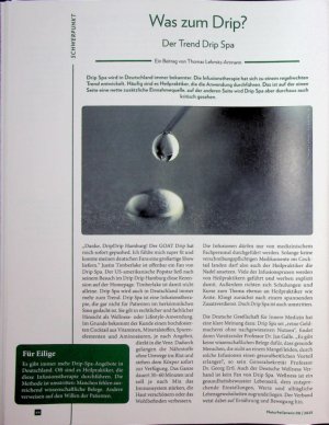 Vorschauseite 1: Was zum Drip? Der Trend Drip Spa