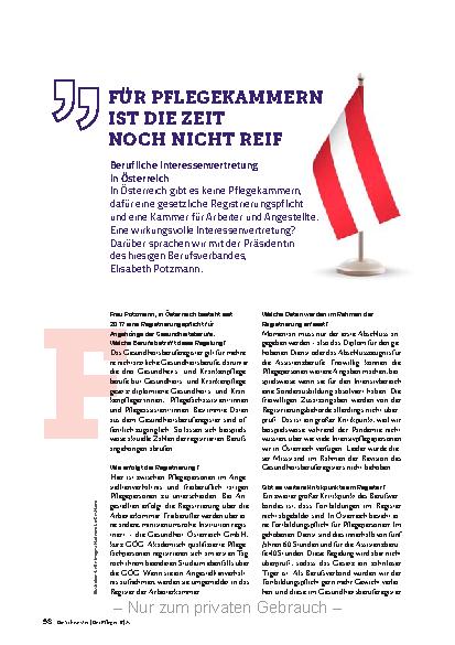 Vorschauseite 1: Für die Pflegekammer ist die Zeit noch nicht reif.
