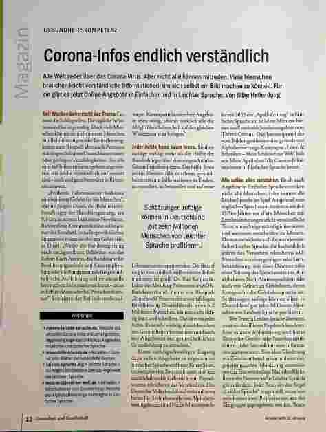 Vorschauseite 1: Corona-Infos endlich verständlich.