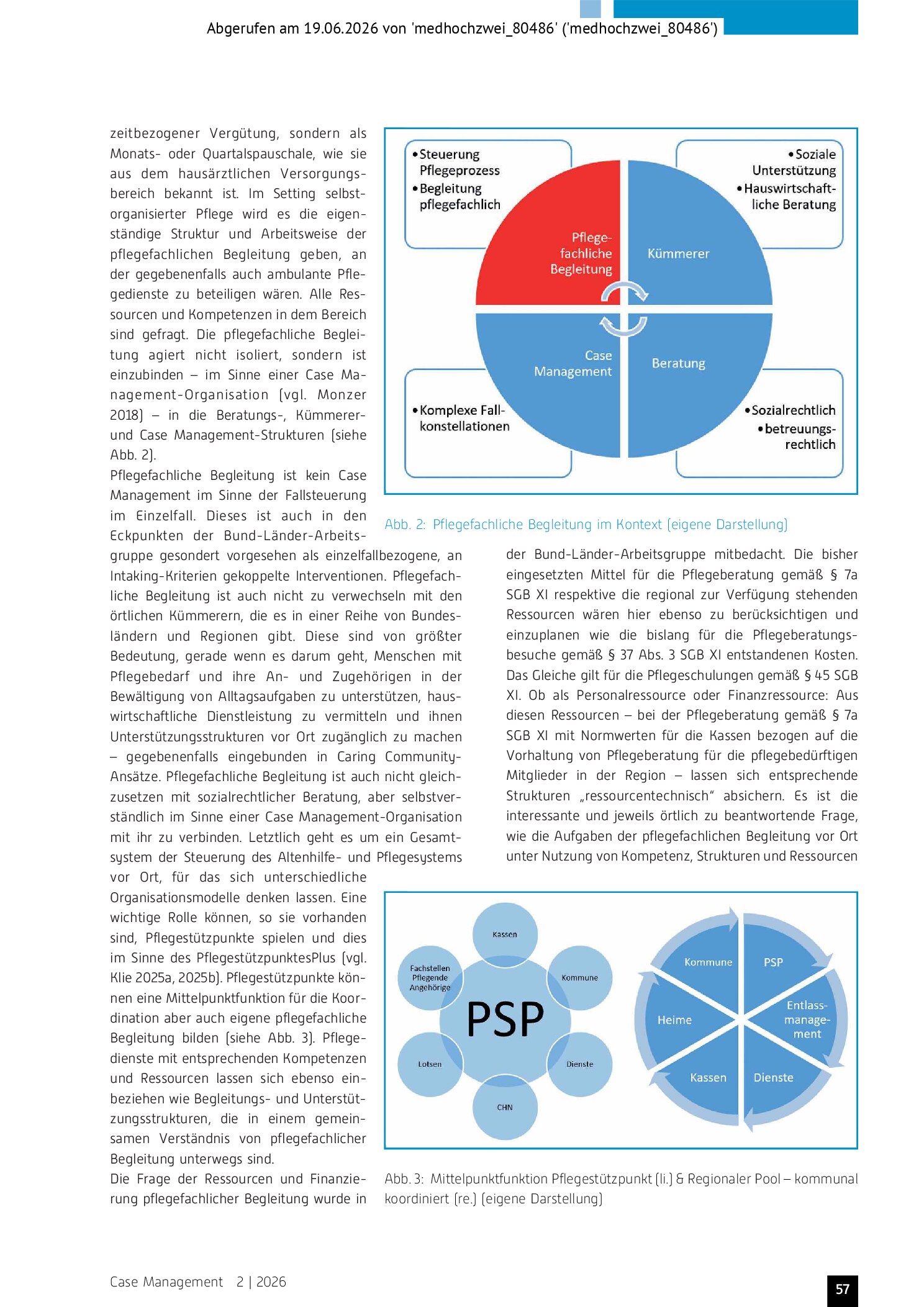 Vorschauseite 2: (Pflege-)fachliche Begleitung und Unterstützung und das Case Management