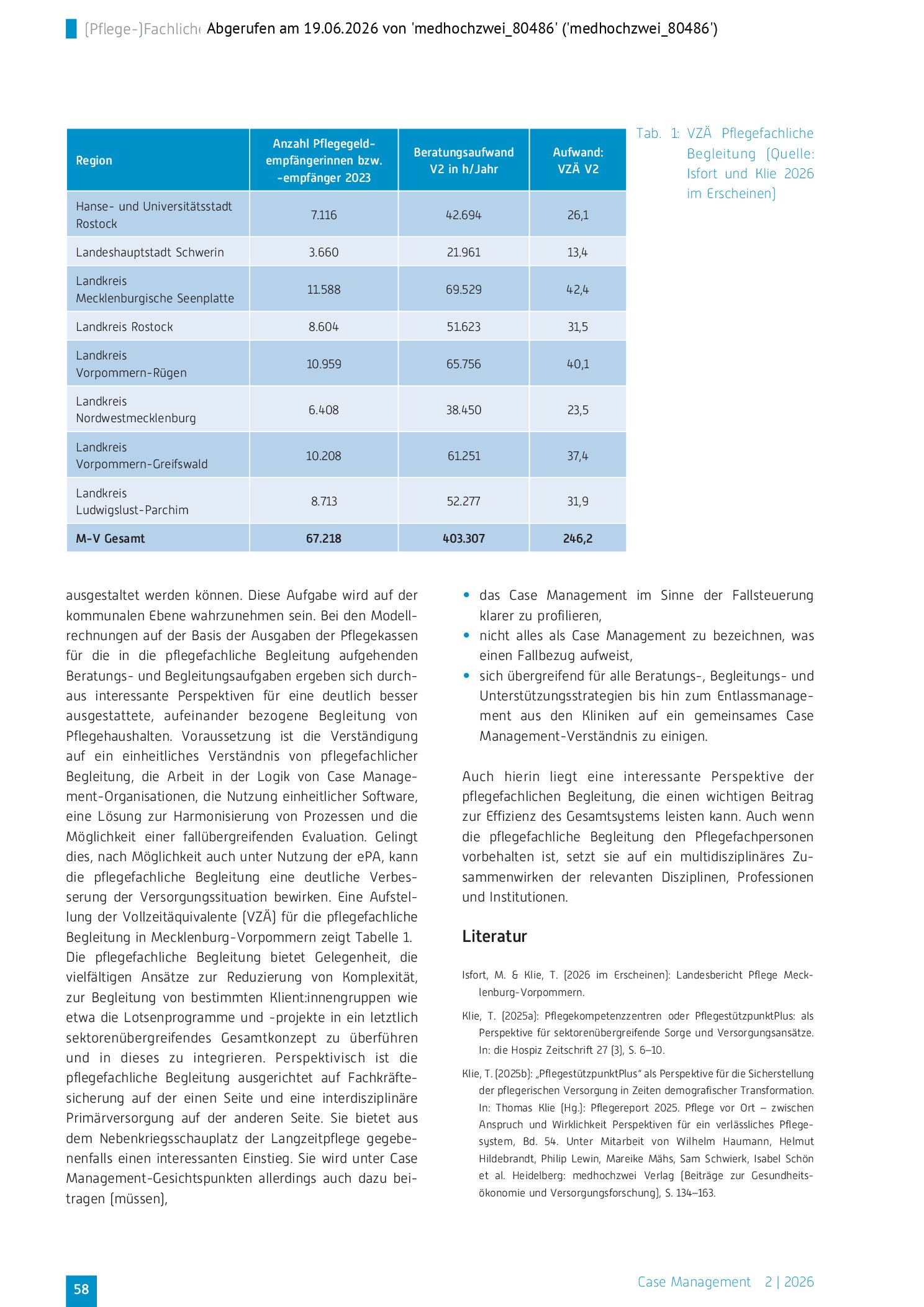 Vorschauseite 3: (Pflege-)fachliche Begleitung und Unterstützung und das Case Management