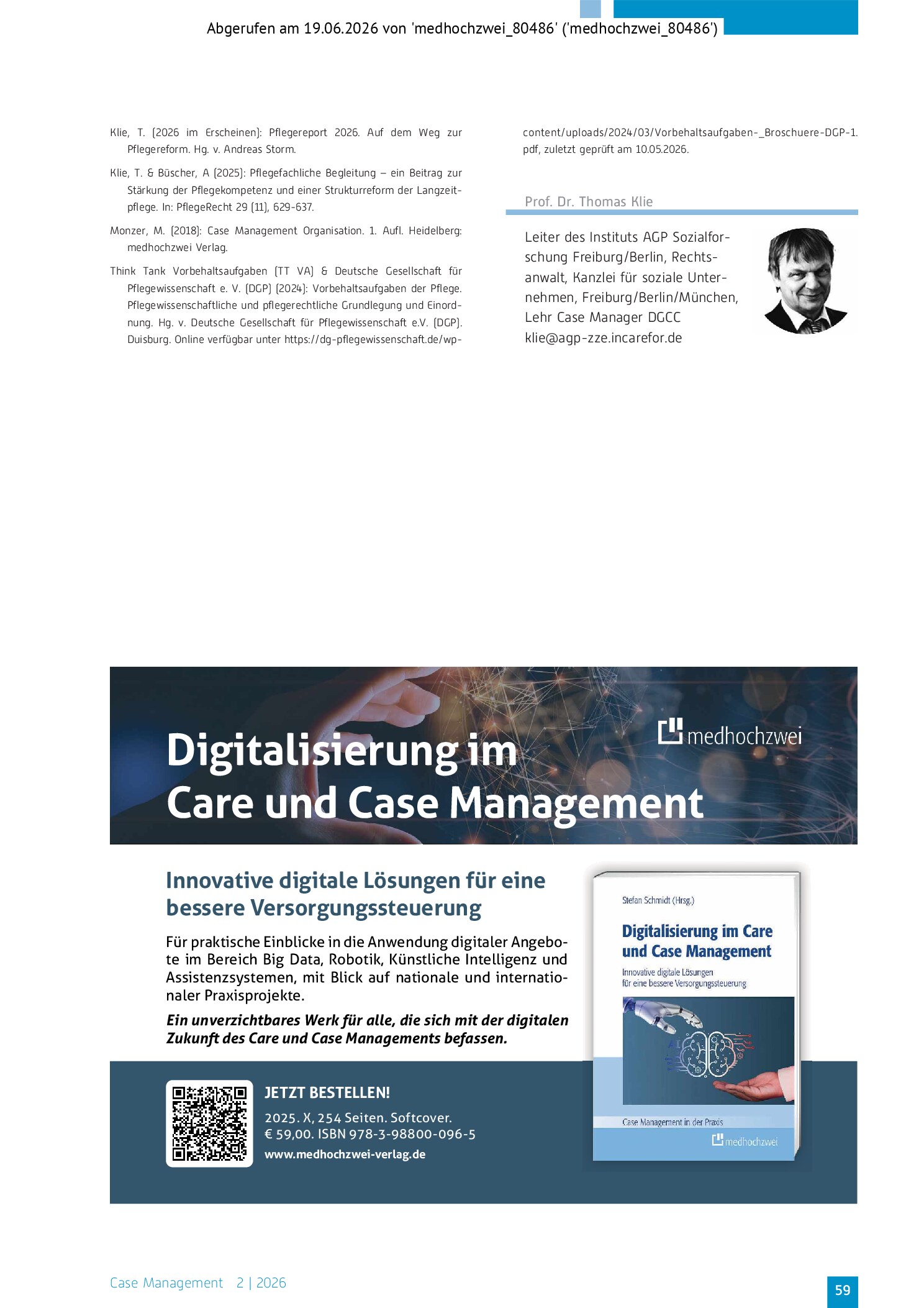 Vorschauseite 4: (Pflege-)fachliche Begleitung und Unterstützung und das Case Management