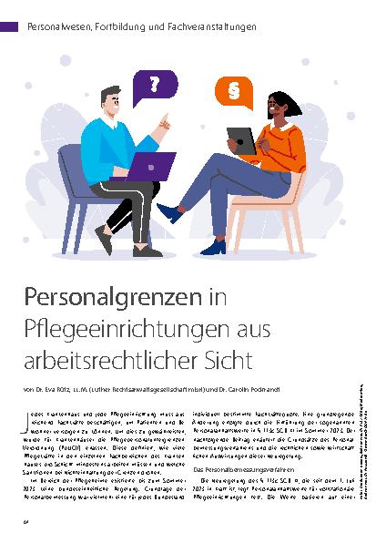 Vorschauseite 1: Personalgrenzen in Pflegeeinrichtungen aus arbeitsrechtlicher Sicht