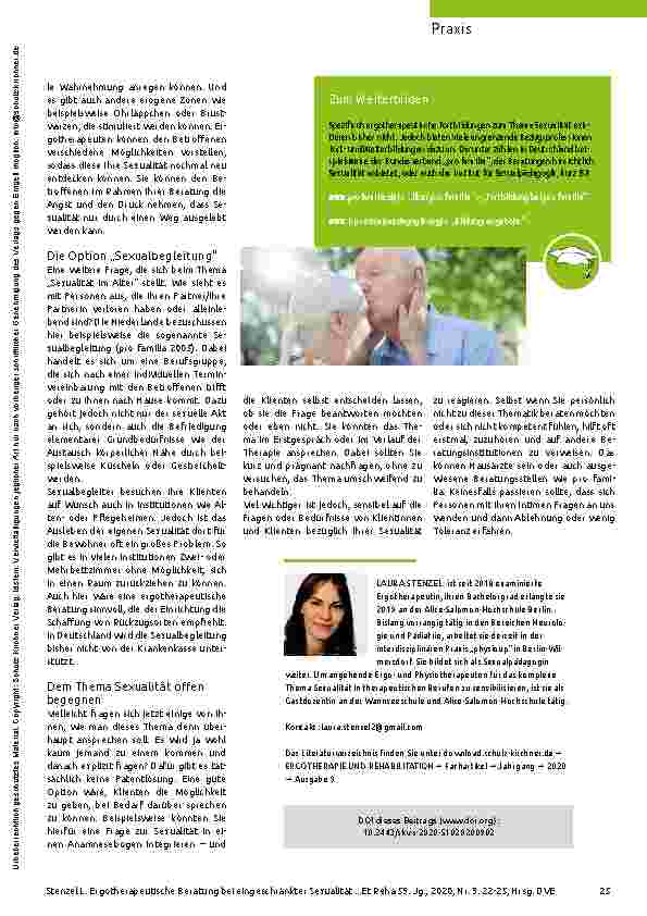 Vorschauseite 4: Amor altert nie. Ergotherapeutische Beratung bei eingeschränkter Sexualität im Alter.