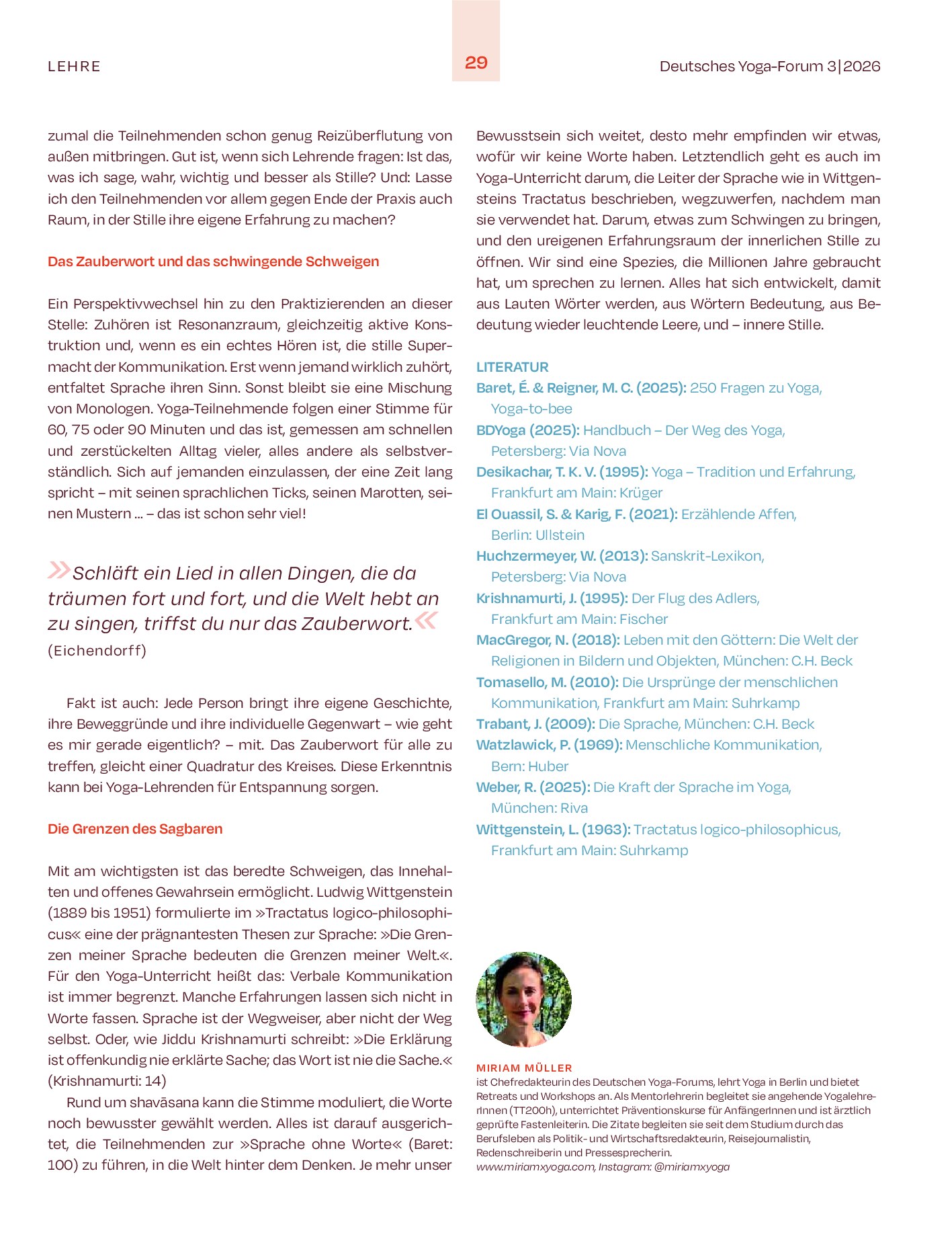 Vorschauseite 4: Bewusste Sprache im Yoga-Unterricht: »… triffst du nur das Zauberwort …«
