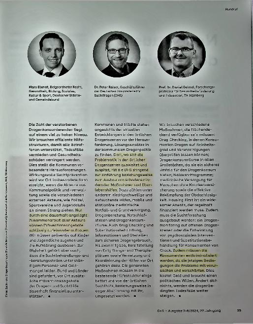 Vorschauseite 2: Mehr Hilfe für Süchtige?