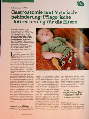 Vorschauseite 1: Gastrostomie und Mehrfachbehinderung: Pflegerische Unterstützung für die Eltern