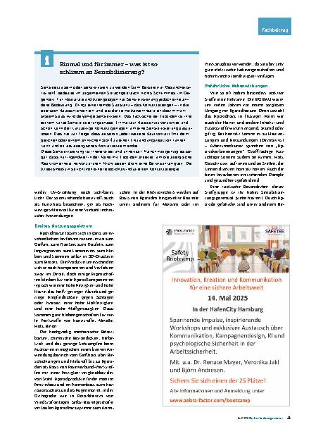 Vorschauseite 2: DGUV Information zu Epoxidharzen Beliebt und gefürchtet