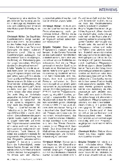 Vorschauseite 2: "Ich würde mir eine vollakademisierte Pflege wünschen."